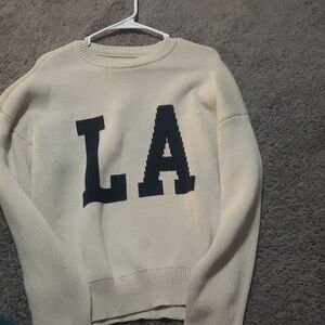 PacSun Cream and Black LA Sweater